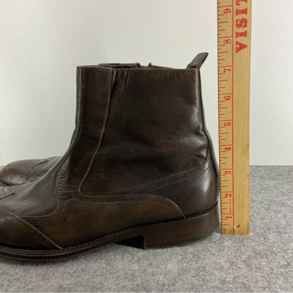 Geox Men’s Brown Leather Western Dress Shoe Ankle Boot Size 43.5 or US 10-10.5 - Picture 12 of 12